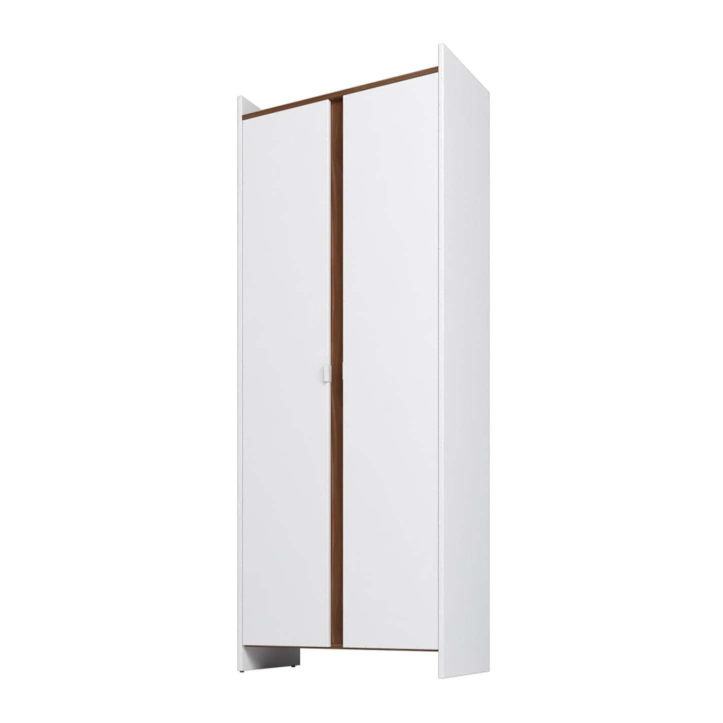 Manhattan Comfort Mid-Century Modern Ratzer Storage Cabinet with 11 Shelves - White &amp; Brown|Armoire de rangement Ratzer de Manhattan Comfort de style moderne du milieu du 20e siècle avec 11 tablettes - blanche et brune