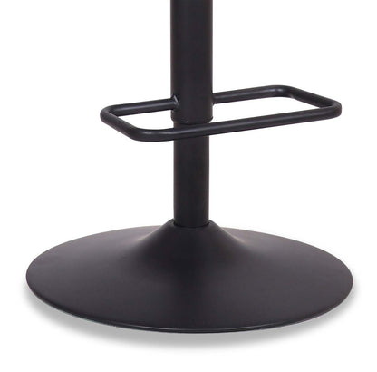 Tabouret de bar Seth avec siège pivotant et réglable, tissu en cuir végétalien, métal - Gris | Tabouret de bar Seth en tissu de cuir végétalien et en métal avec siège pivotant et réglable - gris