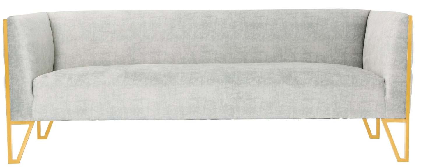 Canapé Vector de Manhattan Comfort de 81,5 po en velours - gris et doré