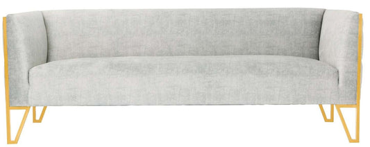 Canapé Vector de Manhattan Comfort de 81,5 po en velours - gris et doré