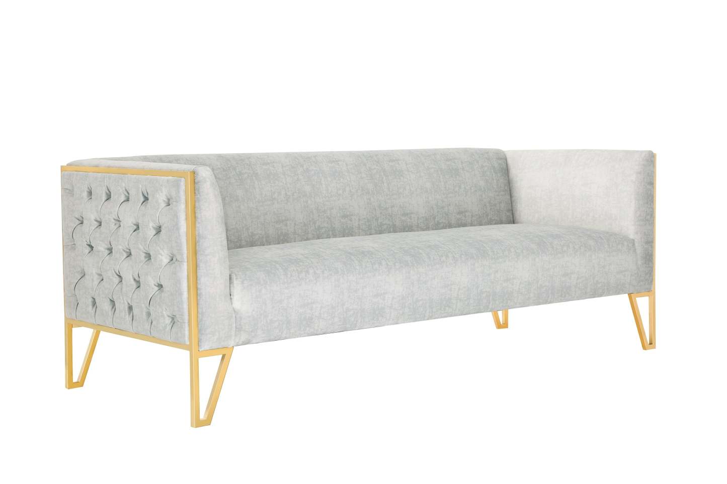 Canapé Vector de Manhattan Comfort de 81,5 po en velours - gris et doré