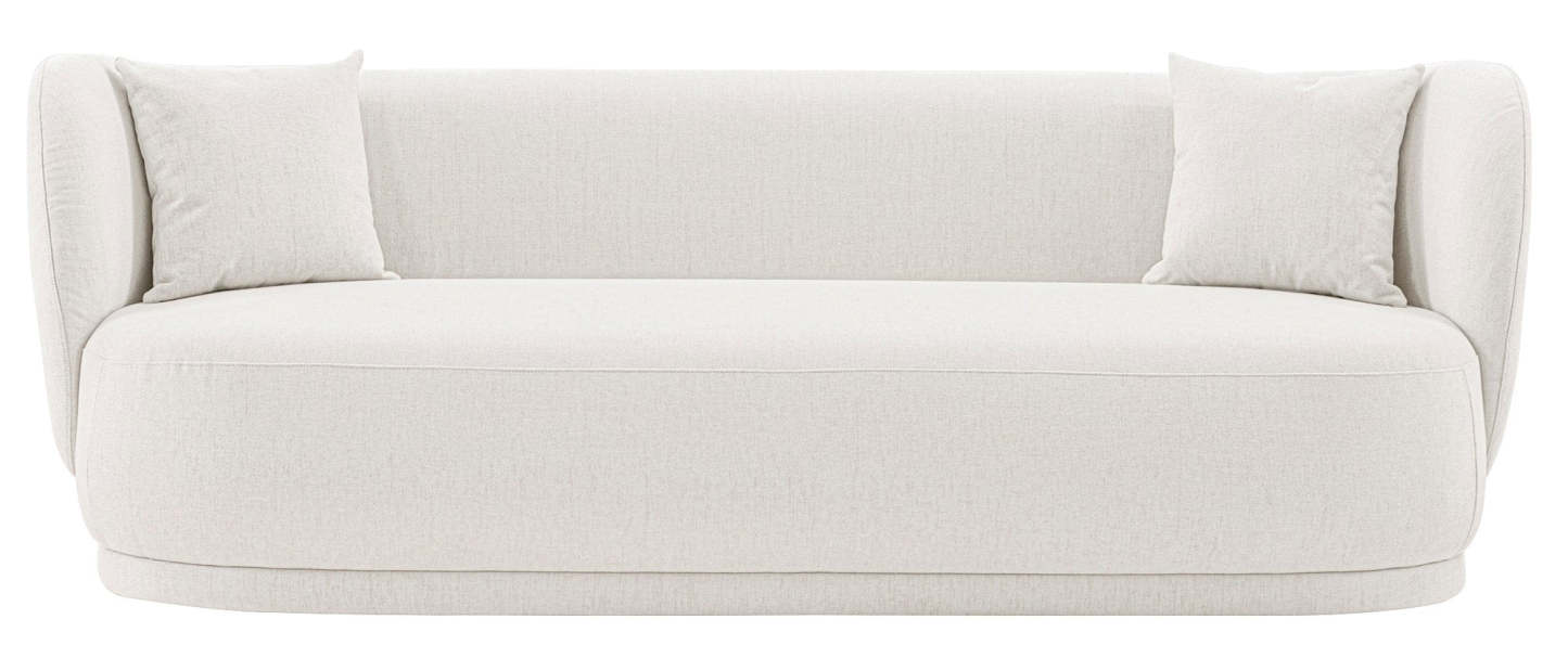 Sofa contemporain Siri de Manhattan Comfort de 92,52 po en lin tissé avec coussins - crème