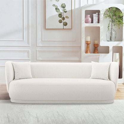 Sofa contemporain Siri de Manhattan Comfort de 92,52 po en lin tissé avec coussins - crème