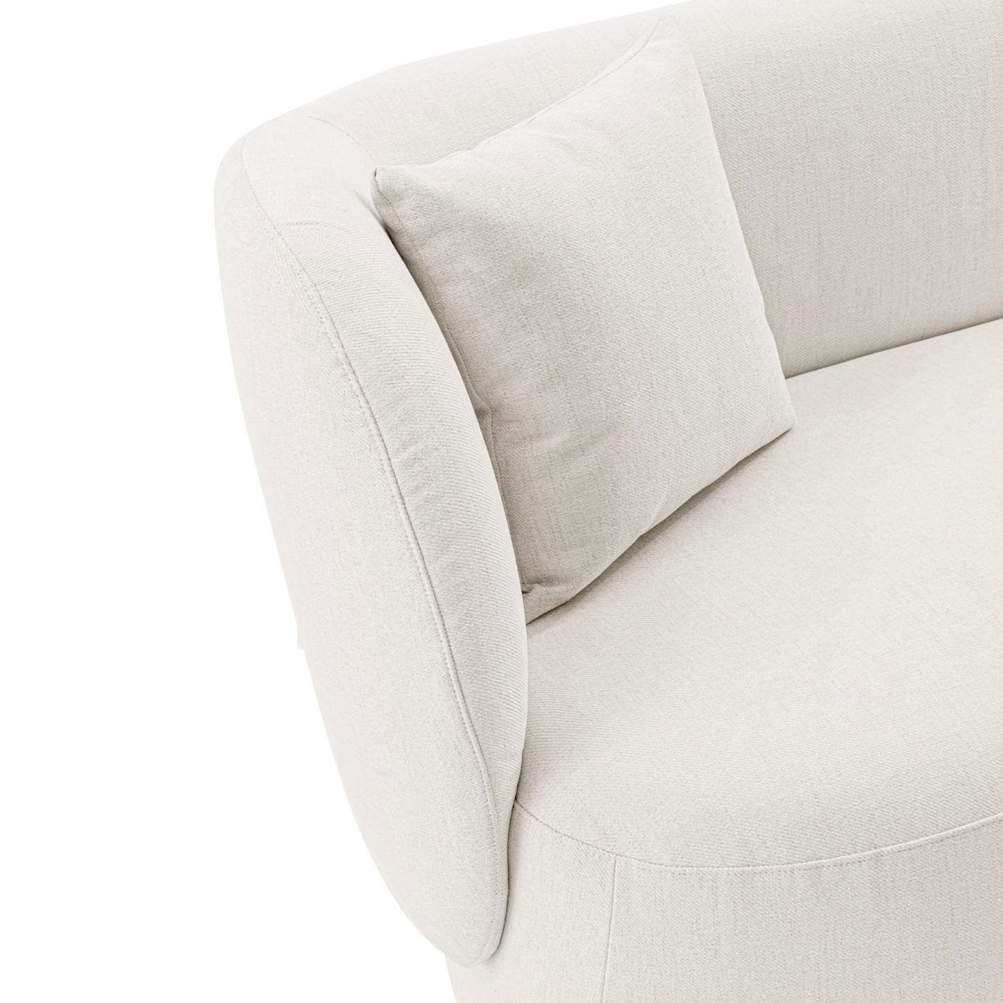 Sofa contemporain Siri de Manhattan Comfort de 92,52 po en lin tissé avec coussins - crème
