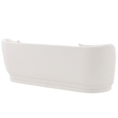 Sofa contemporain Siri de Manhattan Comfort de 92,52 po en lin tissé avec coussins - crème