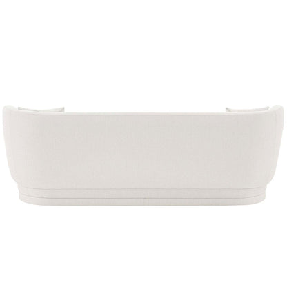 Sofa contemporain Siri de Manhattan Comfort de 92,52 po en lin tissé avec coussins - crème