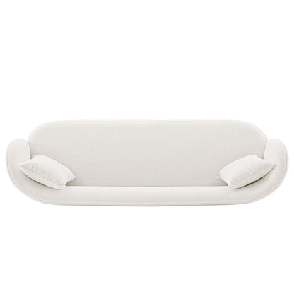 Sofa contemporain Siri de Manhattan Comfort de 92,52 po en lin tissé avec coussins - crème
