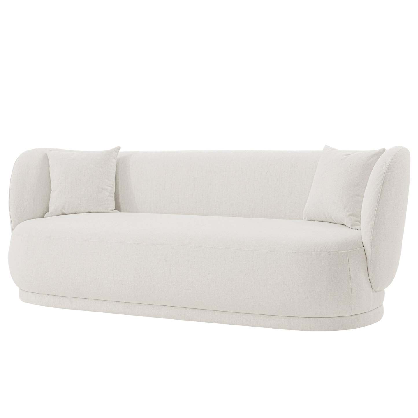 Sofa contemporain Siri de Manhattan Comfort de 92,52 po en lin tissé avec coussins - crème