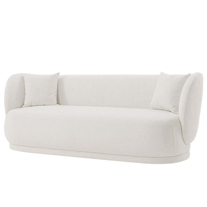 Sofa contemporain Siri de Manhattan Comfort de 92,52 po en lin tissé avec coussins - crème