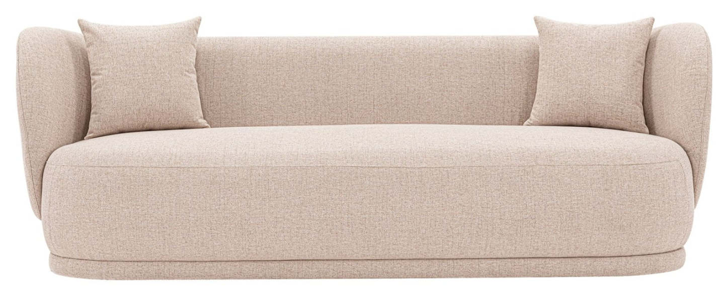 Sofa contemporain Siri de Manhattan Comfort de 92,52 po en lin tissé avec coussins - blé