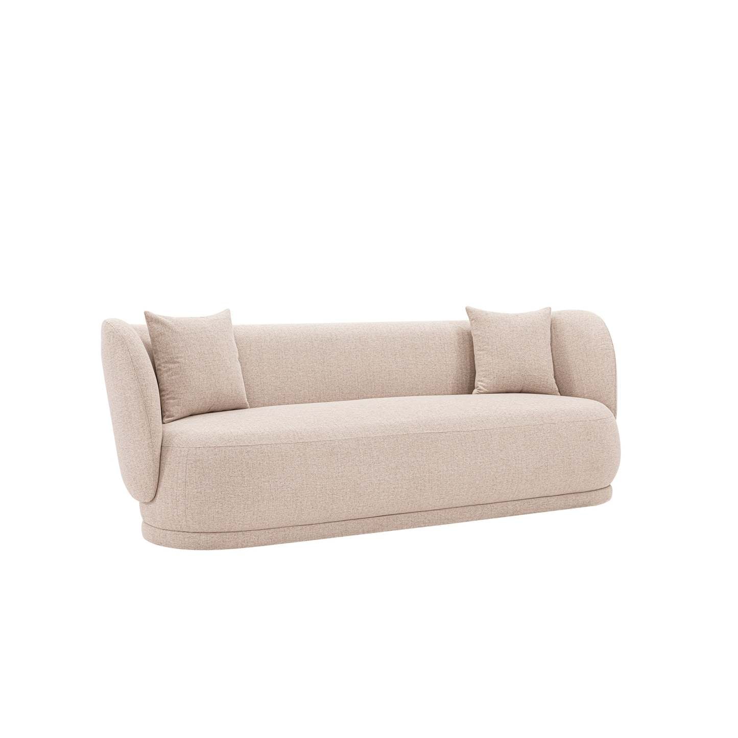 Sofa contemporain Siri de Manhattan Comfort de 92,52 po en lin tissé avec coussins - blé