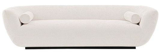 Canapé contemporain Ulka de Manhattan Comfort en chenille avec coussins - crème