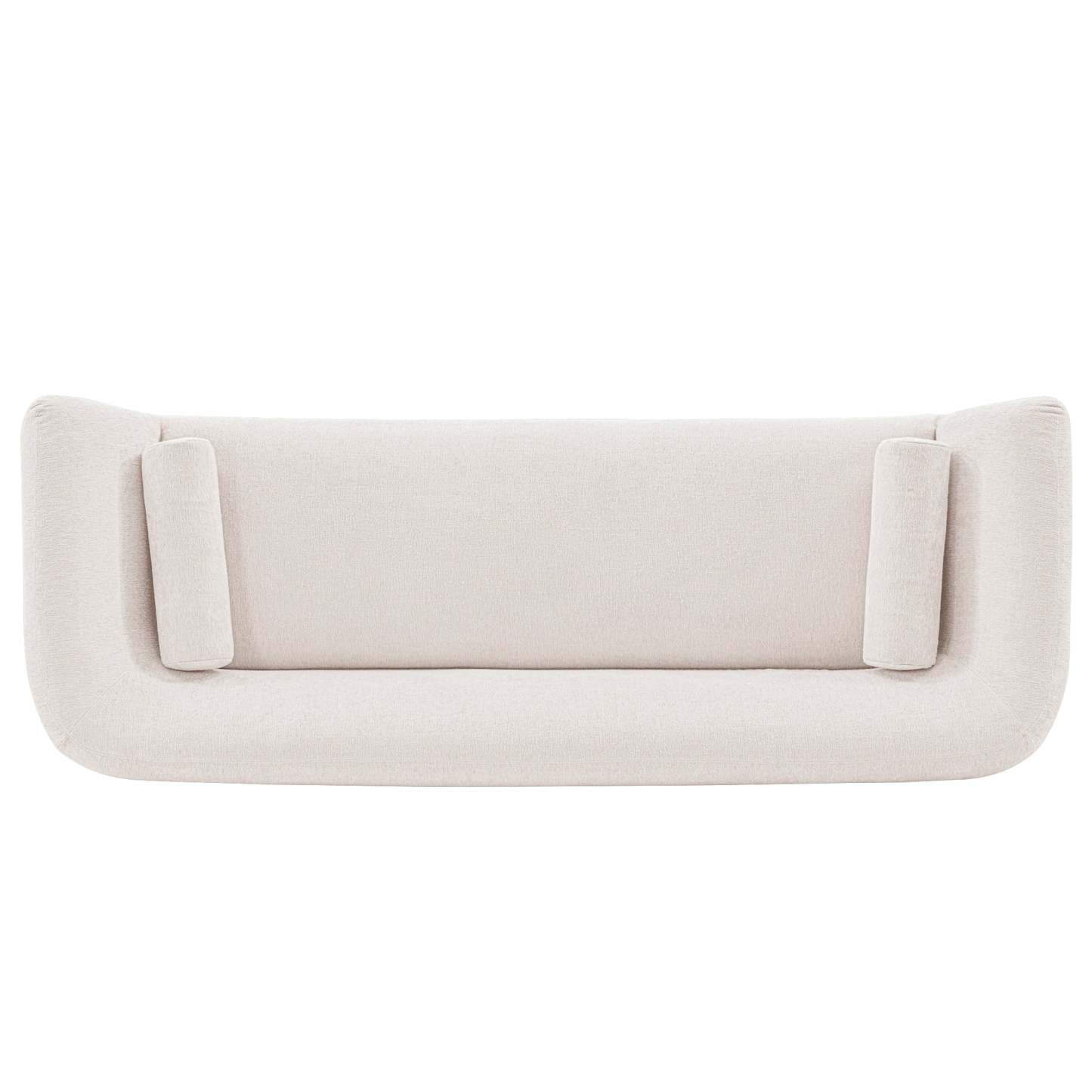Canapé contemporain Ulka de Manhattan Comfort en chenille avec coussins - crème