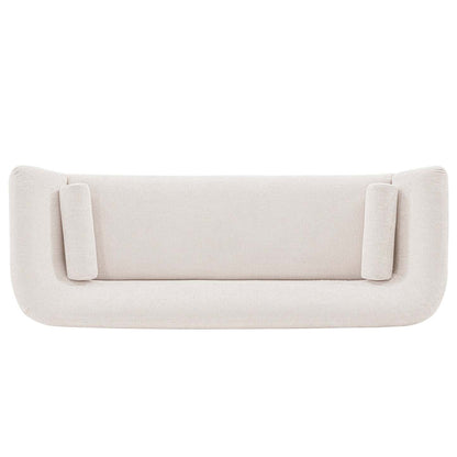 Canapé contemporain Ulka de Manhattan Comfort en chenille avec coussins - crème