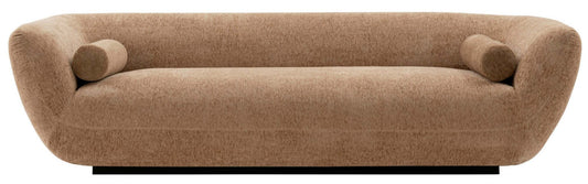 Sofa contemporain Ulka de Manhattan Comfort en chenille avec coussins - brun clair