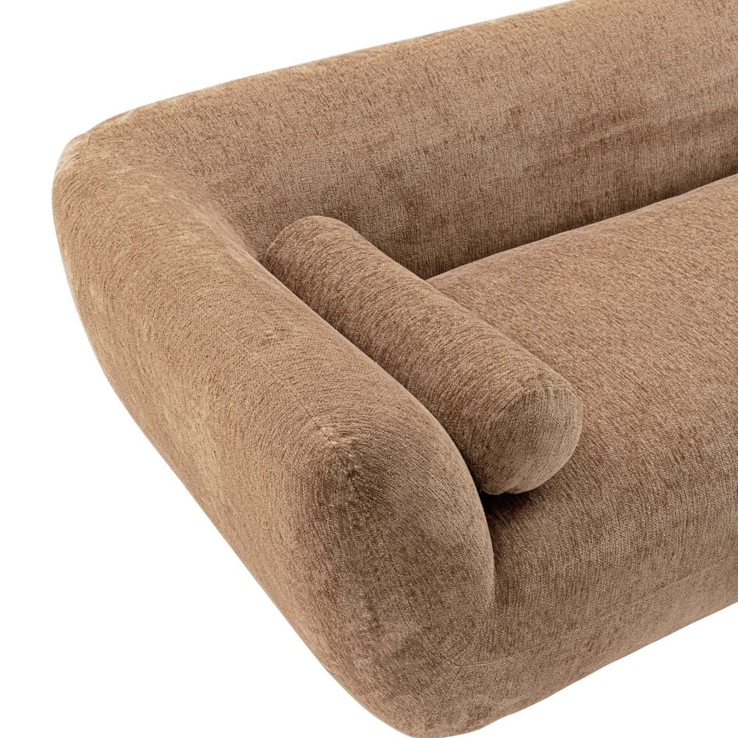 Sofa contemporain Ulka de Manhattan Comfort en chenille avec coussins - brun clair