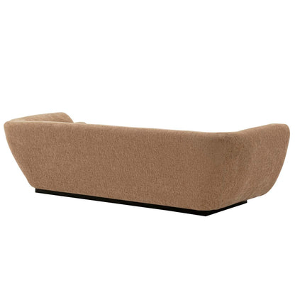 Sofa contemporain Ulka de Manhattan Comfort en chenille avec coussins - brun clair