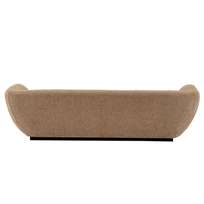 Sofa contemporain Ulka de Manhattan Comfort en chenille avec coussins - brun clair