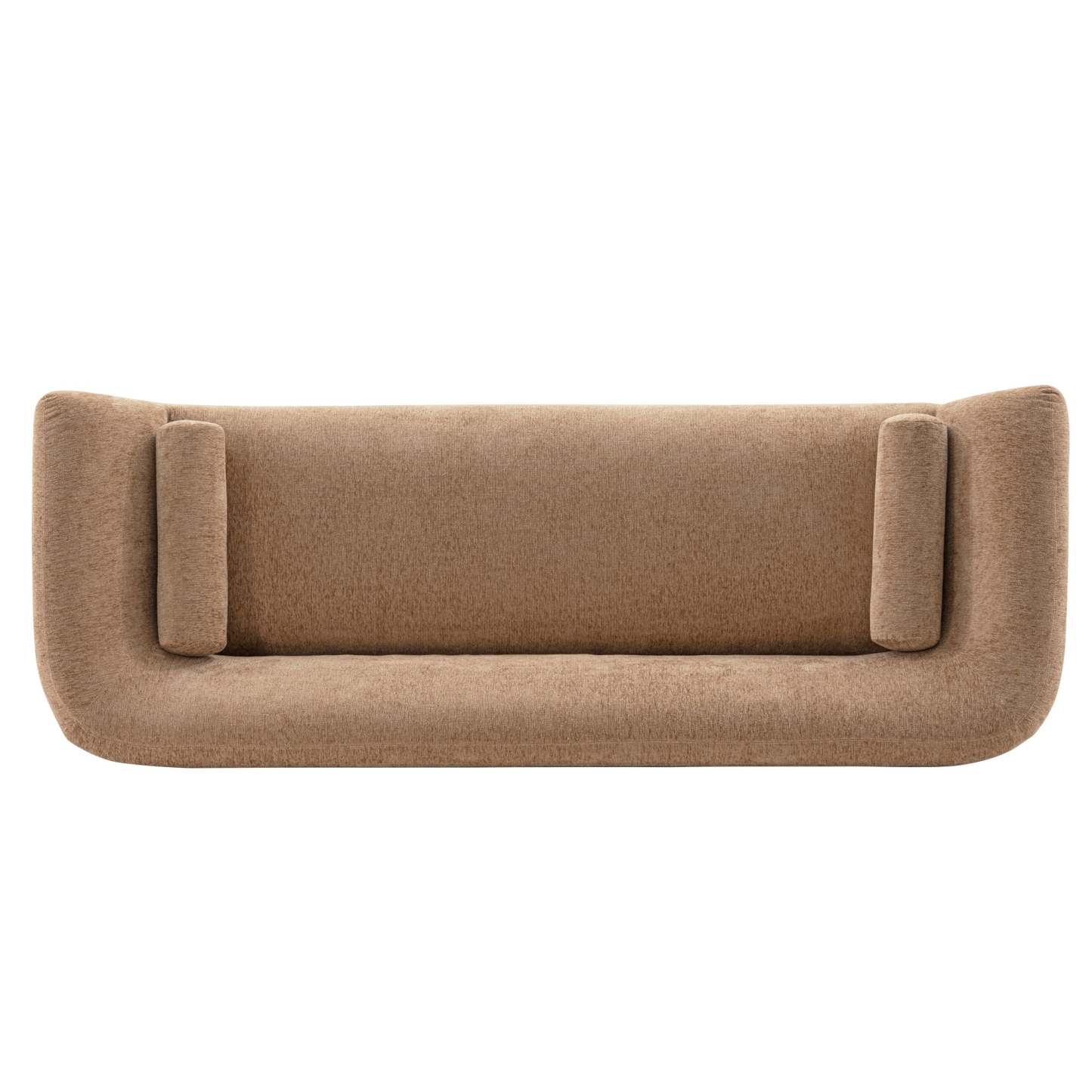 Sofa contemporain Ulka de Manhattan Comfort en chenille avec coussins - brun clair