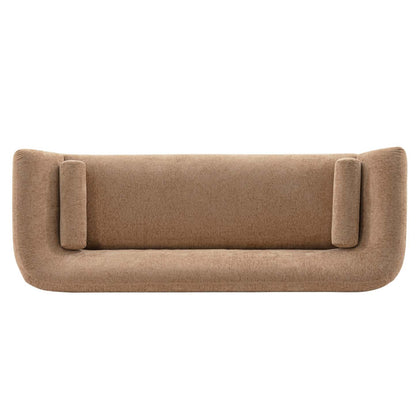 Sofa contemporain Ulka de Manhattan Comfort en chenille avec coussins - brun clair