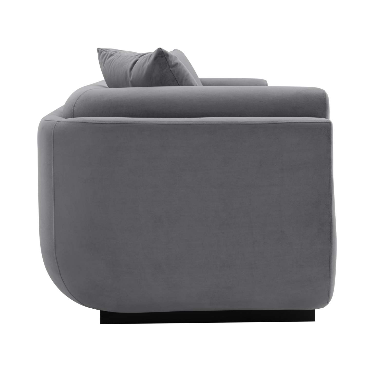 Canapé contemporain Edmonda de Manhattan Comfort en velours avec coussins - gris foncé