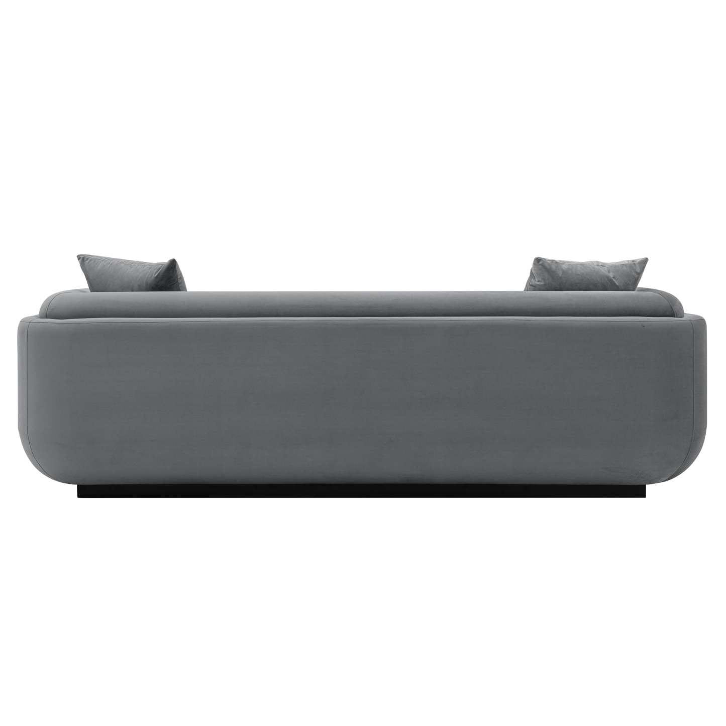 Canapé contemporain Edmonda de Manhattan Comfort en velours avec coussins - gris foncé