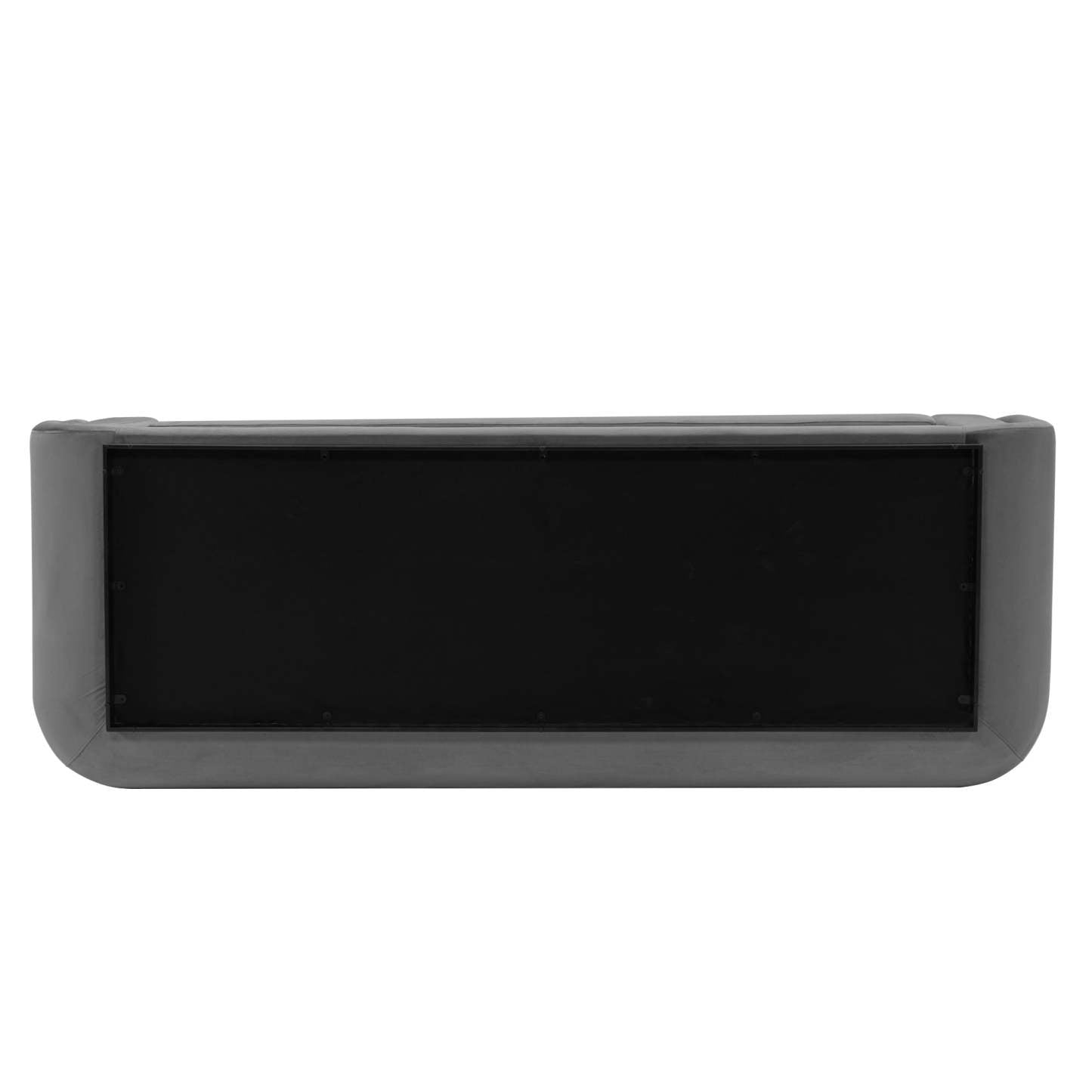 Canapé contemporain Edmonda de Manhattan Comfort en velours avec coussins - gris foncé