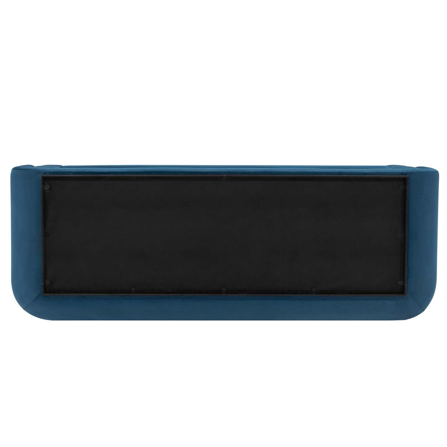 Canapé contemporain Edmonda de Manhattan Comfort en velours avec coussins - bleu saphir