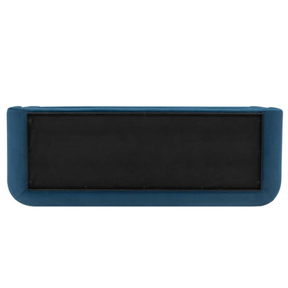 Canapé contemporain Edmonda de Manhattan Comfort en velours avec coussins - bleu saphir