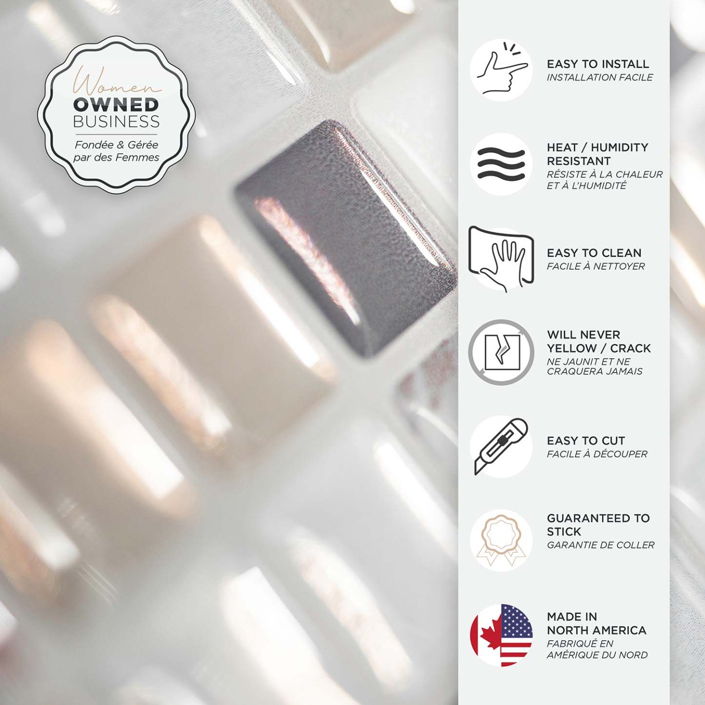 Smart Tiles peler et coller 4 feuilles 12 x 10 dosseret - Minimo Noche