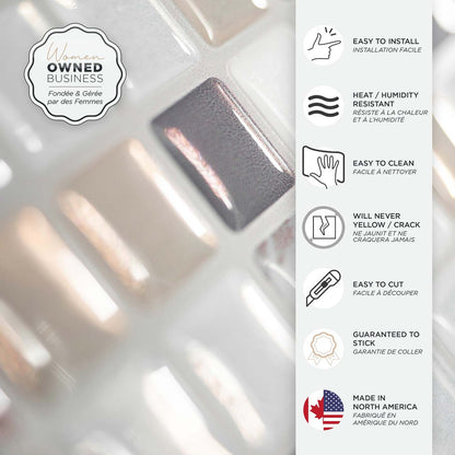 Smart Tiles peler et coller 4 feuilles 12 x 10 dosseret - Minimo Noche