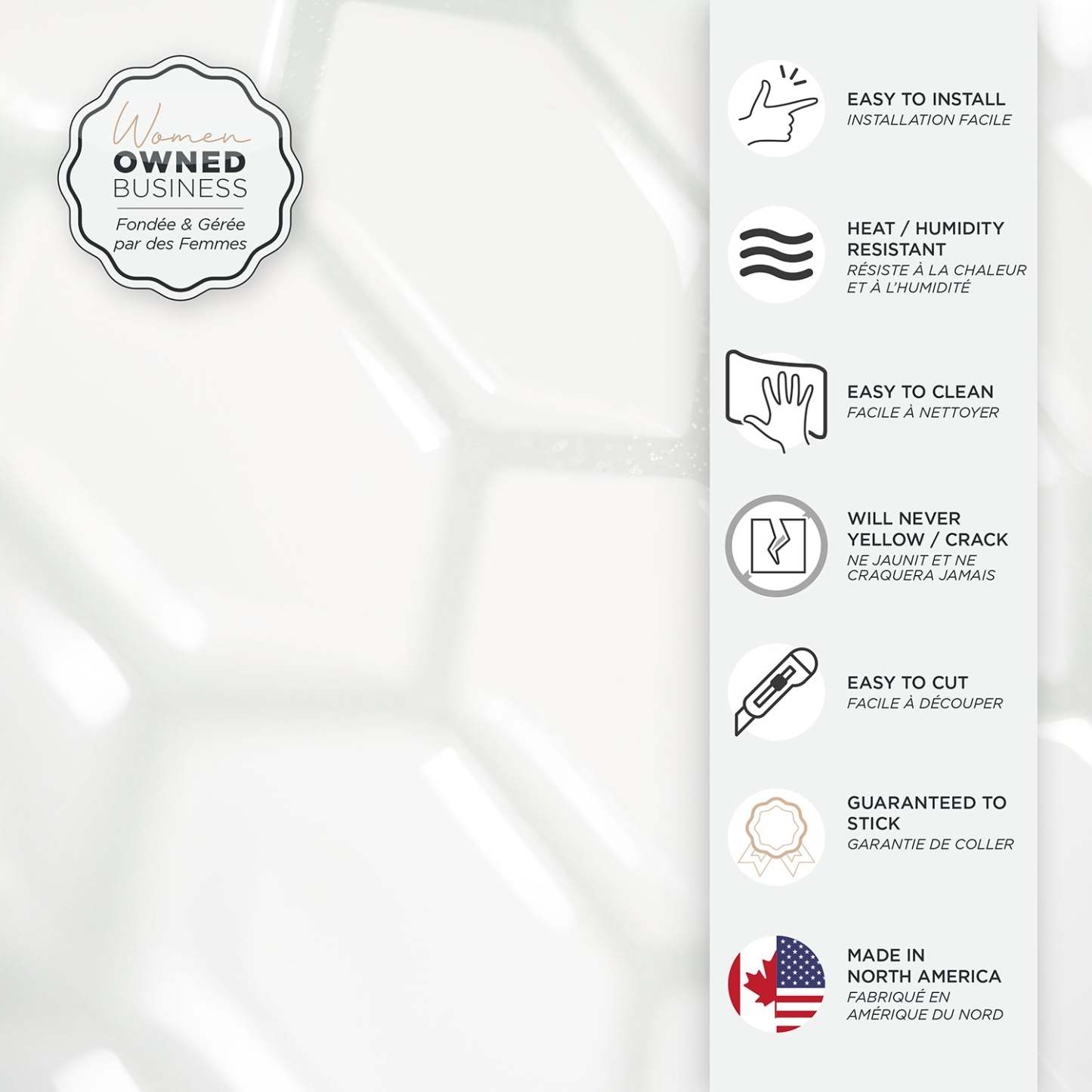 Carrelage adhésif Smart Tiles 4 feuilles 11 x 10 - Hexago