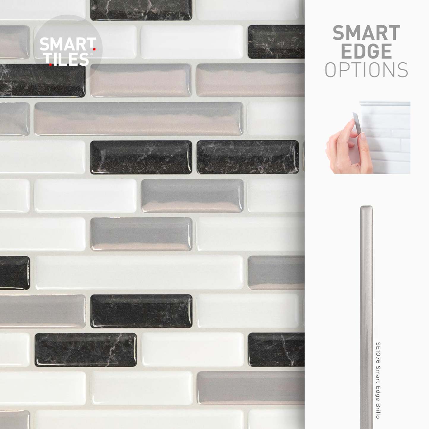 Dosseret Smart Tiles Peel and Stick 4 feuilles 10 x 9 - Muretto Alaska