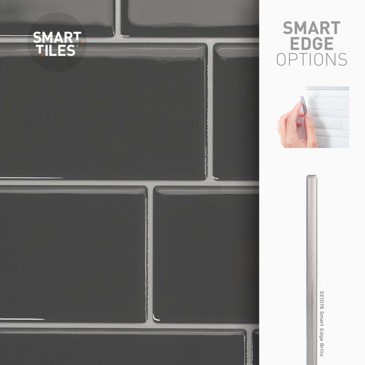 Smart Tiles peler et coller 4 feuilles 12 x 9 Dosseret - Metro Grigio