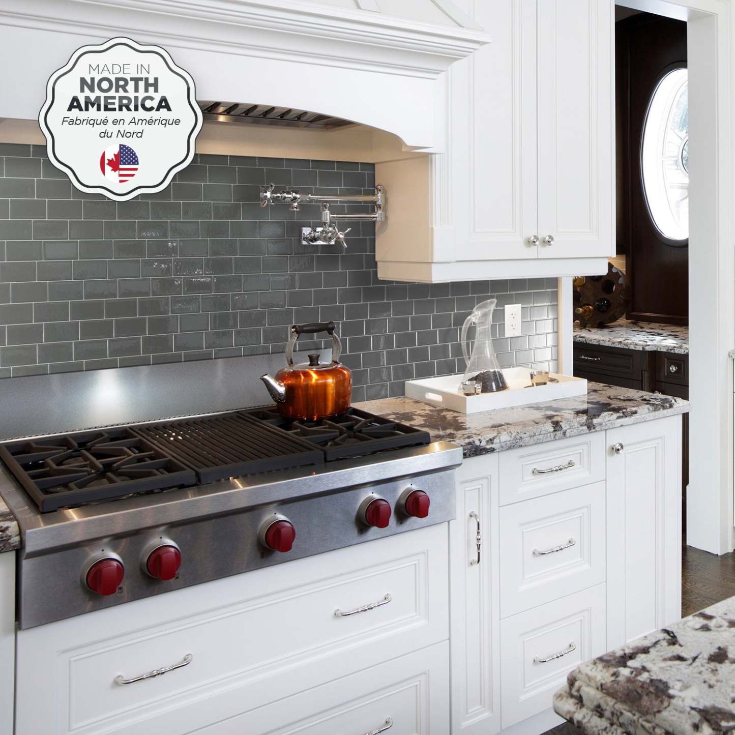 Smart Tiles peler et coller 4 feuilles 12 x 9 Dosseret - Metro Grigio