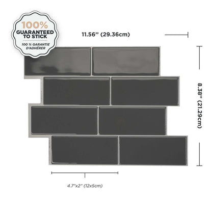 Smart Tiles peler et coller 4 feuilles 12 x 9 Dosseret - Metro Grigio