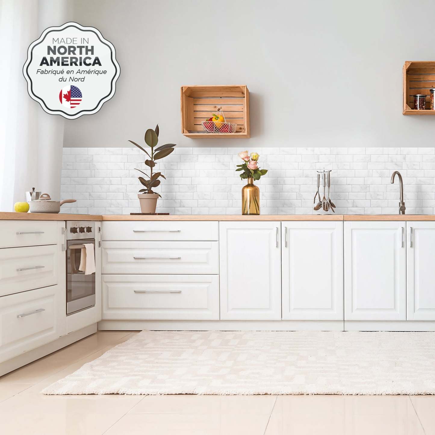 Smart Tiles peler et coller 4 feuilles 12 x 9 dosseret - Metro Carrera