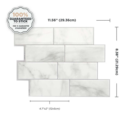 Smart Tiles peler et coller 4 feuilles 12 x 9 dosseret - Metro Carrera