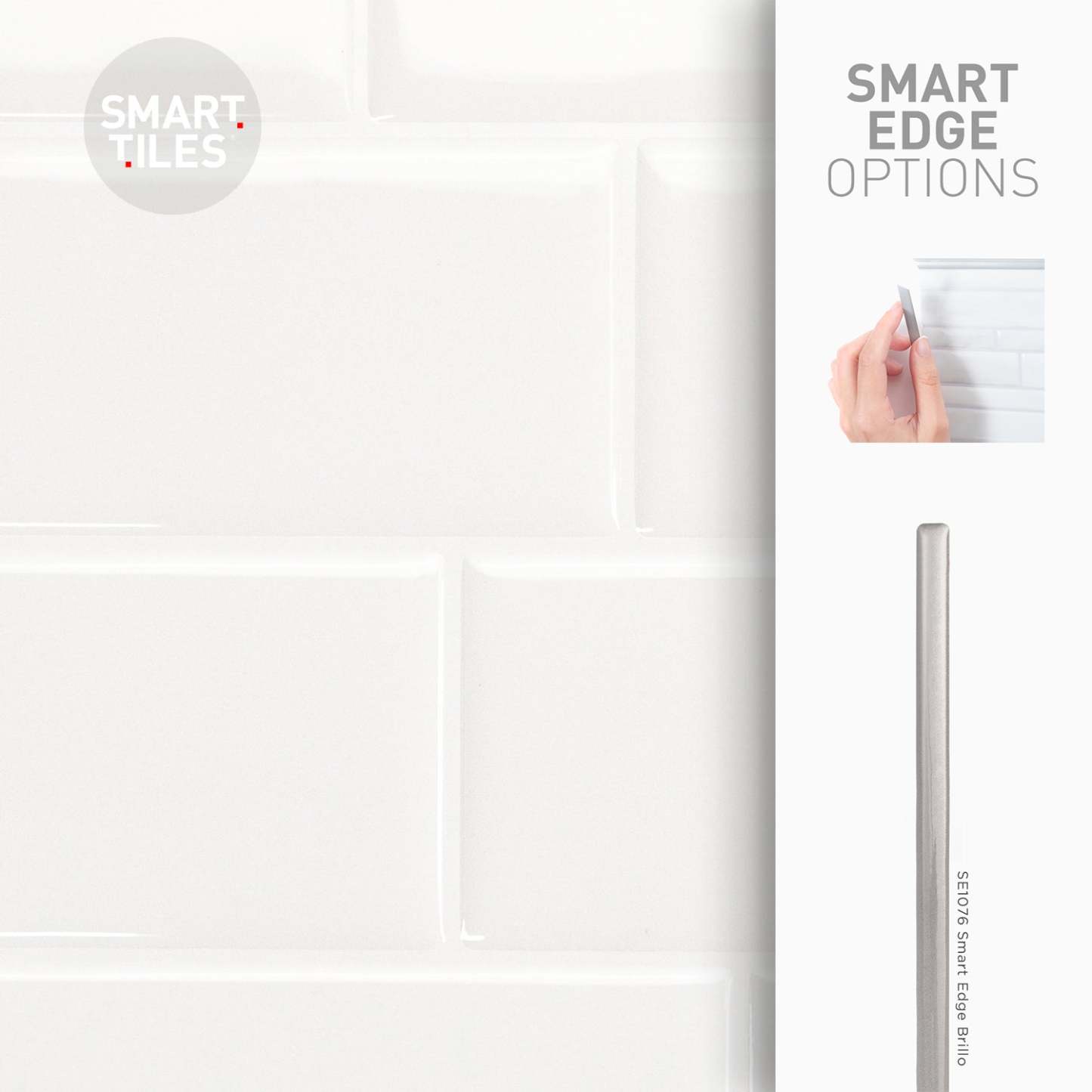 Smart Tiles peler et coller 4 feuilles 12 x 9 dosseret - Metro Blanco