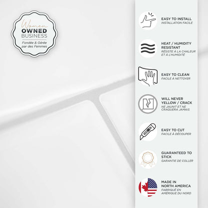 Smart Tiles peler et coller 2 feuilles 23 x 11 Dosseret - Oslo Blanc