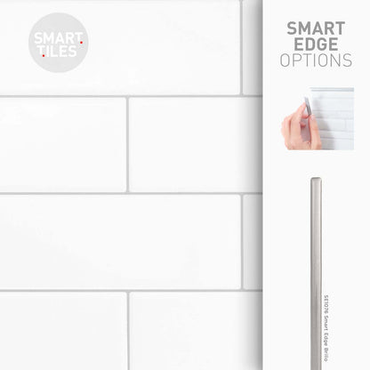Smart Tiles peler et coller 2 feuilles 23 x 11 Dosseret - Oslo Blanc