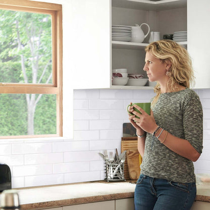 Smart Tiles peler et coller 2 feuilles 23 x 11 Dosseret - Oslo Blanc