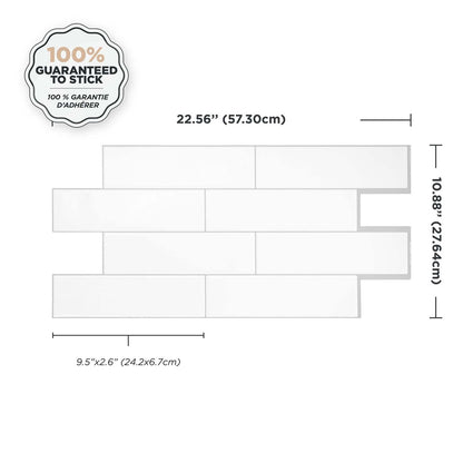 Smart Tiles peler et coller 2 feuilles 23 x 11 Dosseret - Oslo Blanc