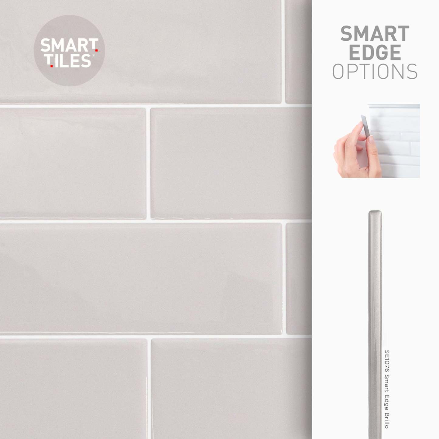 Smart Tiles peler et coller 2 feuilles 23 x 11 Dosseret - Oslo Gris