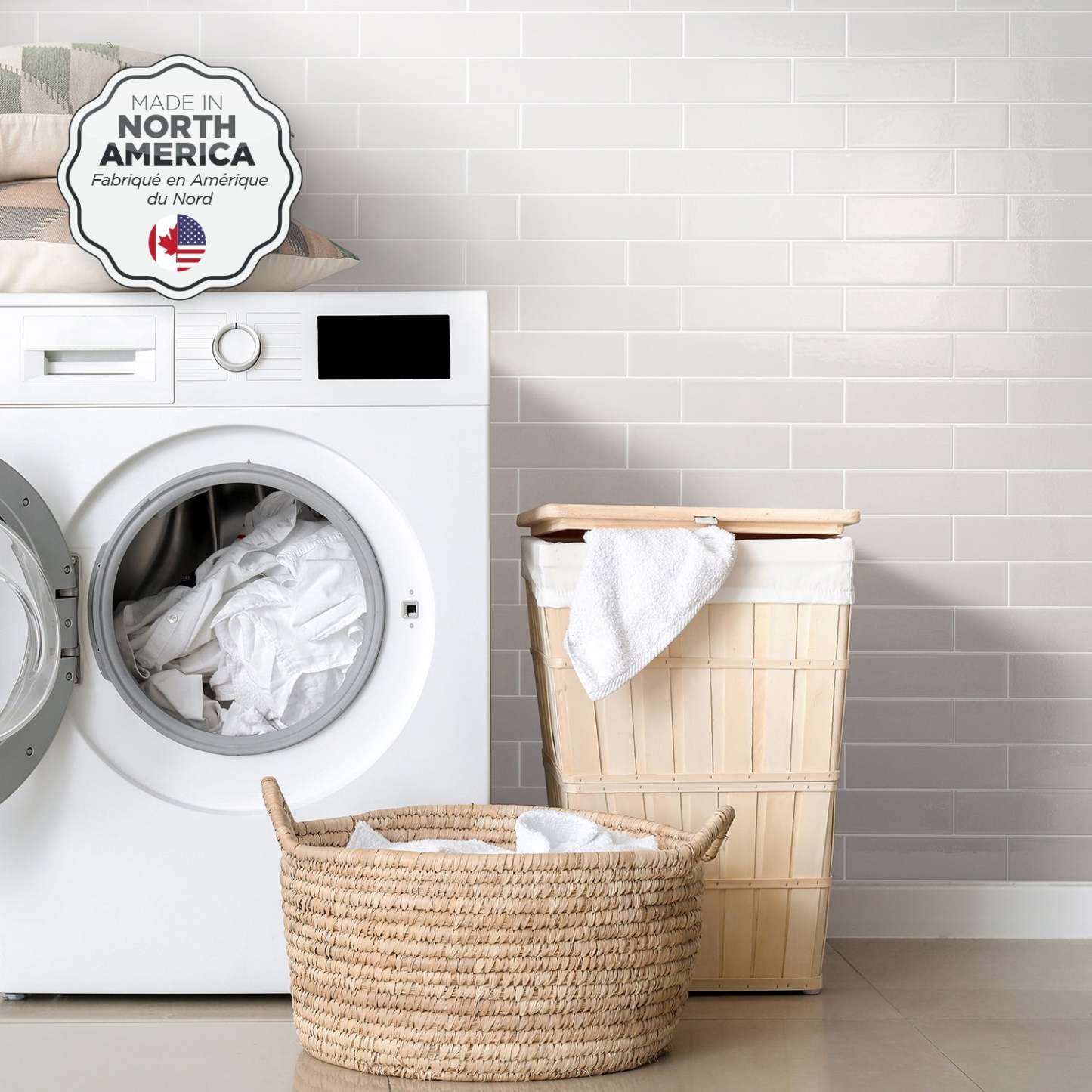 Smart Tiles peler et coller 2 feuilles 23 x 11 Dosseret - Oslo Gris