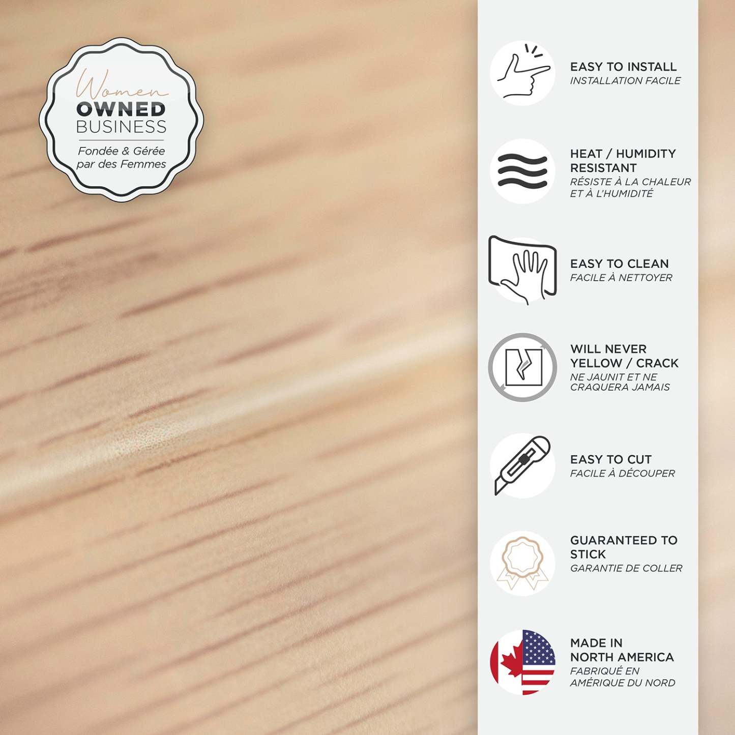 Dosseret Smart Tiles Peel and Stick 2-Sheet 23 x 12 - Norway Oak|Dosseret Smart Tiles peler et coller 23 x 12, 2 feuilles - Norway Oak