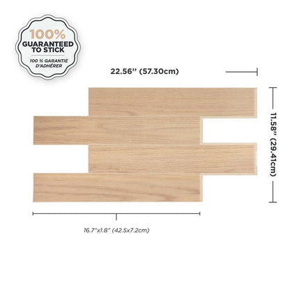 Dosseret Smart Tiles Peel and Stick 2-Sheet 23 x 12 - Norway Oak|Dosseret Smart Tiles peler et coller 23 x 12, 2 feuilles - Norway Oak