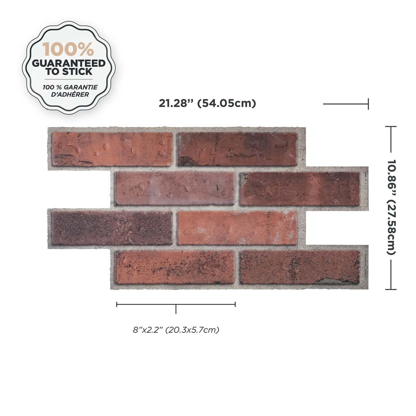 Dosseret Smart Tiles Peel and Stick 2 feuilles 21 x 11 - Brik Porto|Dosseret Smart Tiles peler et coller 21 x 11, 2 feuilles - Brik Porto