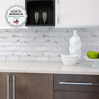 Dosseret Smart Tiles Peel and Stick 2 feuilles 21 x 11 - Brik Toscana|Dosseret Smart Tiles peler et coller 21 x 11, 2 feuilles - Brik Toscana