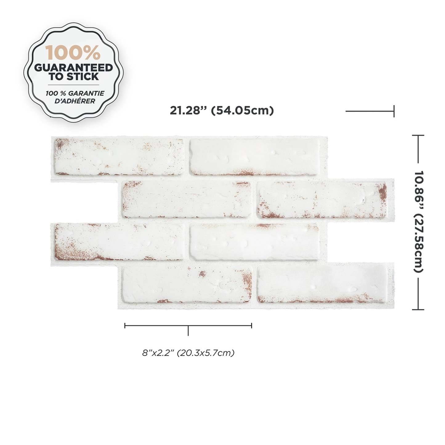 Dosseret Smart Tiles Peel and Stick 2 feuilles 21 x 11 - Brik Toscana|Dosseret Smart Tiles peler et coller 21 x 11, 2 feuilles - Brik Toscana